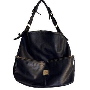 Dooney & Bourke XL Dillen hobo Black Pebble Grain Leather double zip front